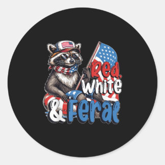 Adesivo Raccoon 4 De Julho Patriótico Vermelho Branco E F