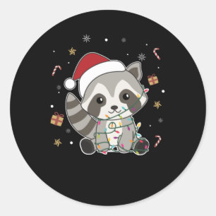 Adesivo Raccoon Christmas Snow Winter Raccoons