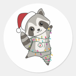 Adesivo Raccoon Christmas Snow Winter Raccoons