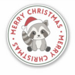 Adesivo Raccoon Christmas Snow Winter Raccoons Sticker<br><div class="desc">O guaxinim do Natal como um cartão de saudação. Animais engraçados com presentes e neve nas férias. Também é engraçado para o natal em julho. Os guaxinins são animais bonitos e perfeitos para o Natal.</div>