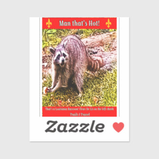 Adesivo Raccoon Com Uma Flor De Lis Sticker