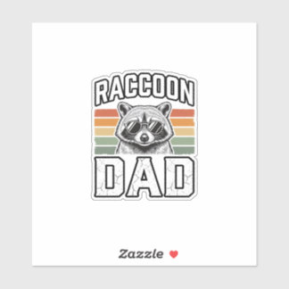 Adesivo Raccoon Dad Vintage Engraving Retro Vector Design_