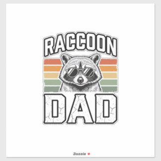 Adesivo Raccoon Dad Vintage Engraving Retro Vector Design_