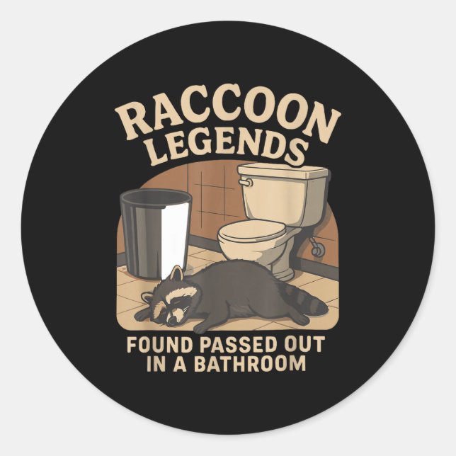 Adesivo Raccoon Legends Found Ped Out In A Bathroom Trashe (Frente)