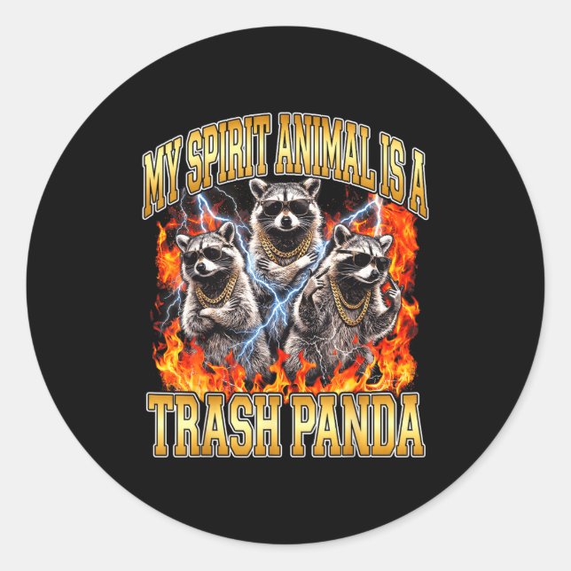 Adesivo Raccoon My Srit Animal Is A Trash Panda Funny Boot (Frente)