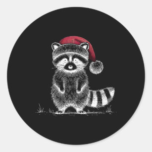 Adesivo Raccoon Santa Hat Lo Panda Raccoon