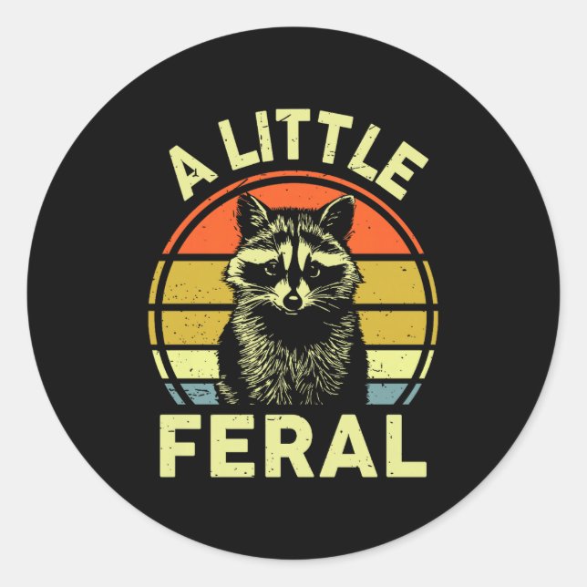 Adesivo Raccoon-shirt A Little Feral Funny Raccoon Premium (Frente)