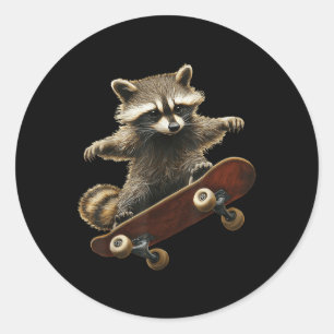 Adesivo Raccoon Skateboard Skateboard Graphic Engraçado
