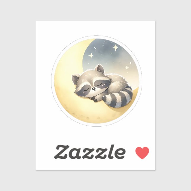 Adesivo Raccoon sobre as Crianças de Animais da Floresta d (Folha)