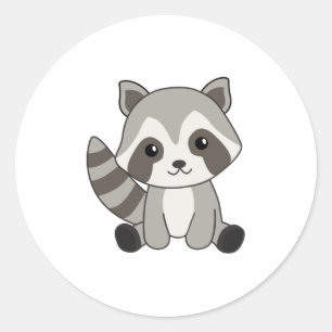 Adesivo Raccoon Sweets Para Crianças Raios Engraçados