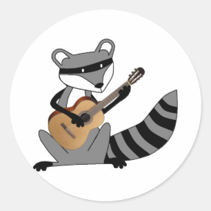 Adesivo Raccoon tocando guitarra