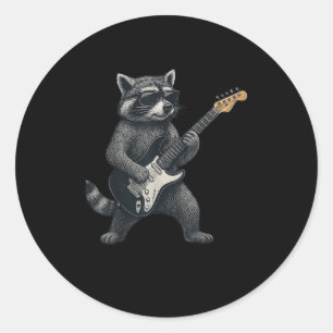 Adesivo Raccoon Tocando Violão Rock E Homens Presentes