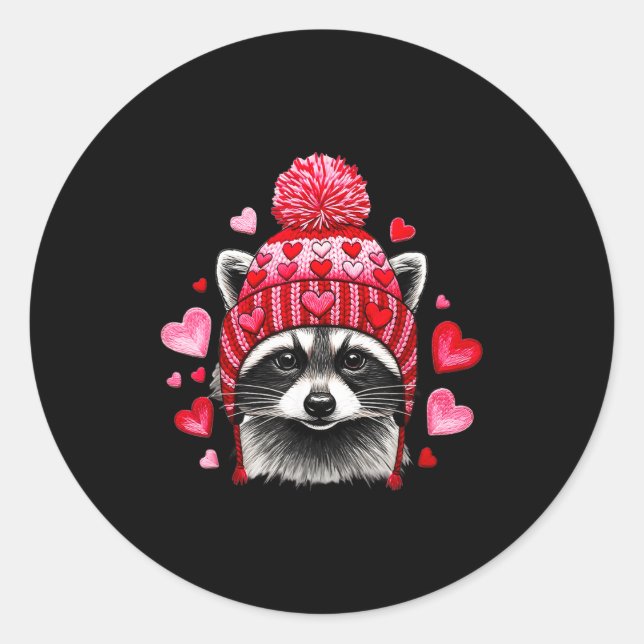 Adesivo Raccoon Valentines Day Funny Feral Raccoon Love He (Frente)