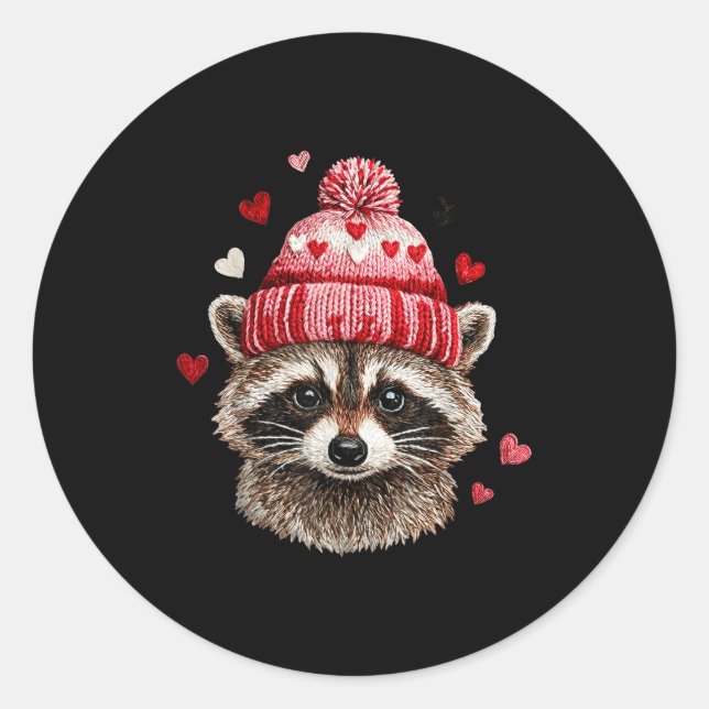 Adesivo Raccoon Valentines Day Funny Feral Raccoon Love He (Frente)