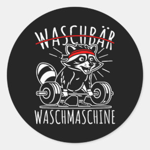 Adesivo Raccoon Washing Machine Raccoon Malhação Bodybuild