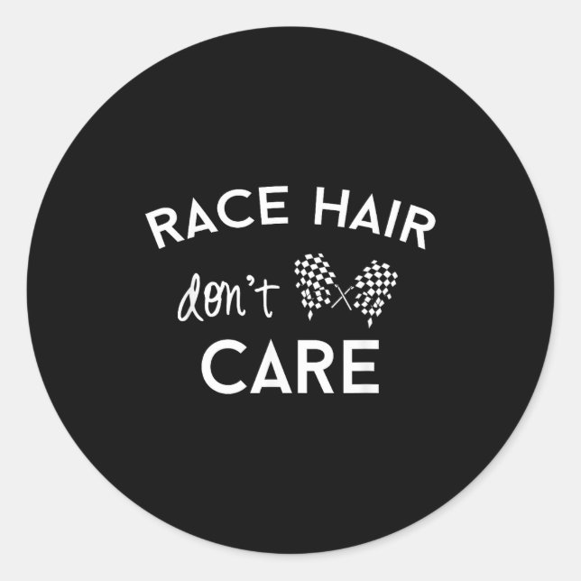Adesivo Race Hair Don't Care, Funny Girls Racing  (Frente)
