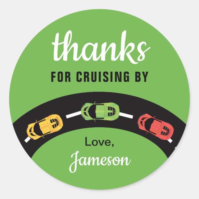 Adesivo Race Track Boys 4th Birthday Green (Frente)