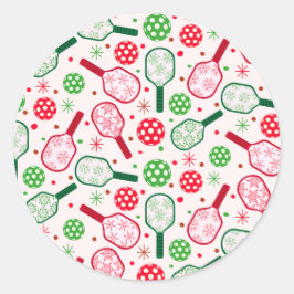 Adesivo Racetes de Pickleball Vermelhas e Verdes de Natal 