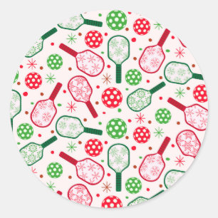 Adesivo Racetes de Pickleball Vermelhas e Verdes de Natal