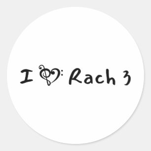 Adesivo Rach 3 Minimalista Preto Música Clássica Texto