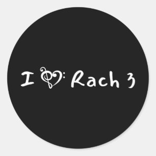 Adesivo Rach 3 Minimalista Texto Branco Música Clássica