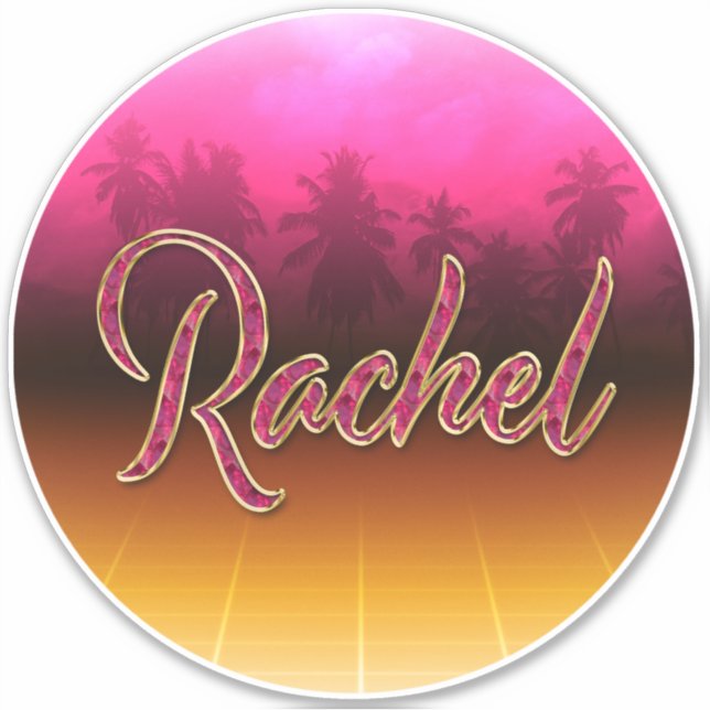 Adesivo Rachel Vorname Name golden pink Aufkleber Sticker (Frente)