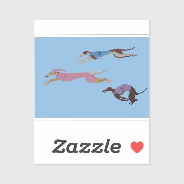 Adesivo Racing Greyhounds with lead dog in Bunny suit (Folha)