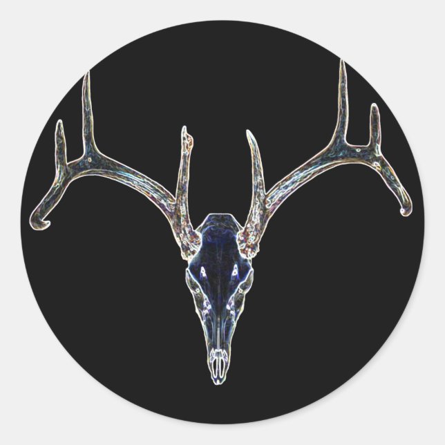 Adesivo Rackgrafix Neon Buck Skull Sticker, Round (Frente)