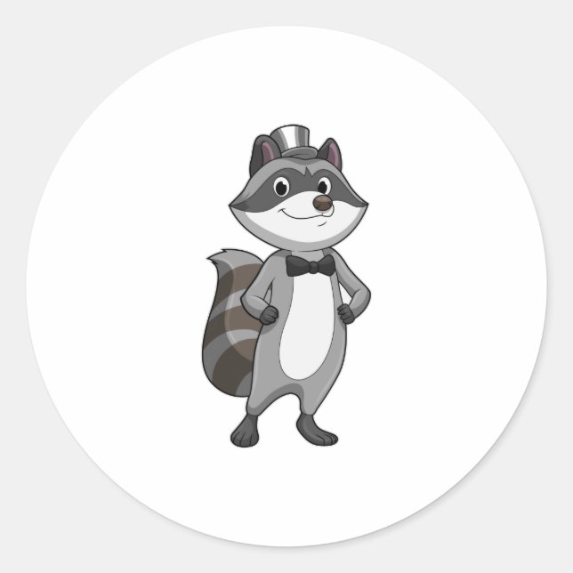 Adesivo Racoon como Groom com Tie (Frente)