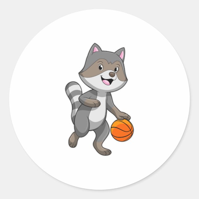 Adesivo Racoon como jogador de basquetebol (Frente)