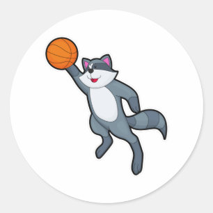 Adesivo Racoon como jogador de basquetebol