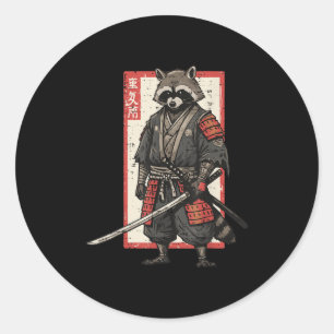 Adesivo Racoon Samurai Katana Guerreiros Japoneses Boys Ki