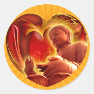 Adesivo Radial amarelo do coração   de BUDDHA