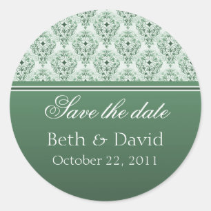 Adesivo Radiant Glam Damask Save the Date Stickers