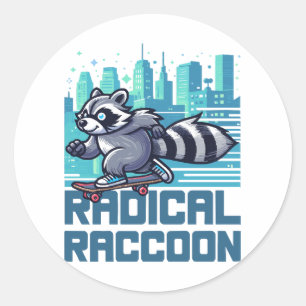 Adesivo Radical Raccoon Urban Skateboarder