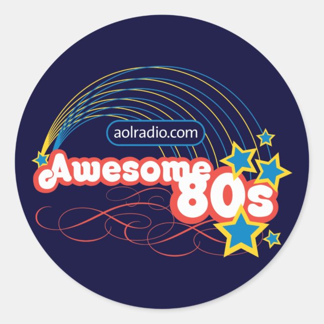 Adesivo Rádio de AOL - anos 80 impressionante (Frente)