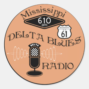Adesivo Rádio dos azuis do delta de Mississippi