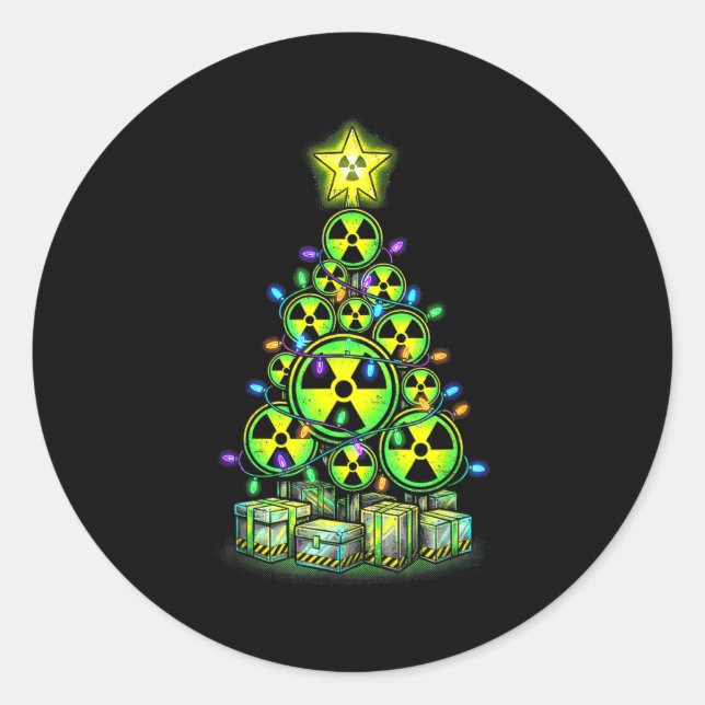 Adesivo Radioactive Christmas Tree Graphic Nuclear Warning (Frente)
