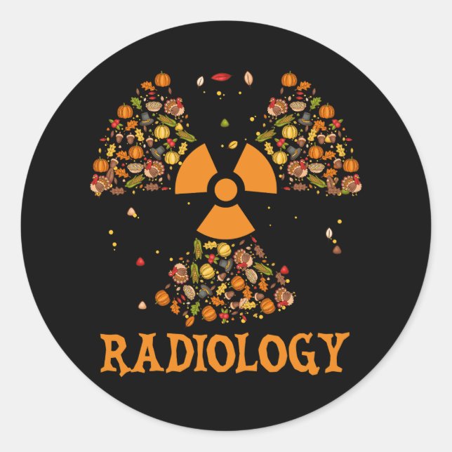 Adesivo Radiologia de queda radiologista de ação de graças (Frente)