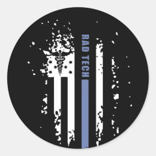 Adesivo Radiologia Tech American Blue Line Flag