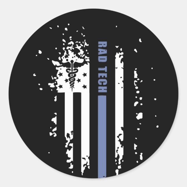 Adesivo Radiologia Tech American Blue Line Flag (Frente)