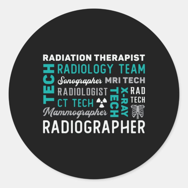 Adesivo radiologia tecnológica radiológica Terapista Xray  (Frente)