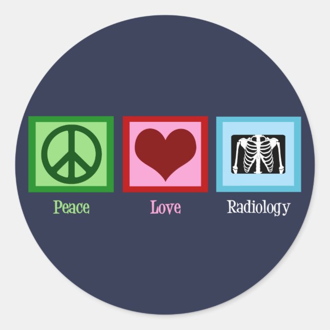 Adesivo Radiologista Peace Love Radiology Chest X-Ray Tech (Frente)