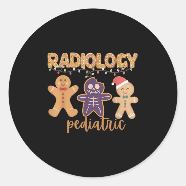 Adesivo Radiology Tech Pediatric Christmas Gingerbread Man (Frente)