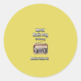 Adesivo Rádios Nos Unem. Dia Mundial da Rádio (WRD).