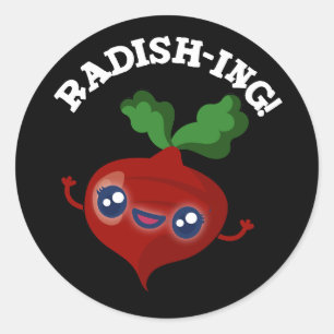 Adesivo Radish-ing Funny Veggie Radish Pun Dark BG