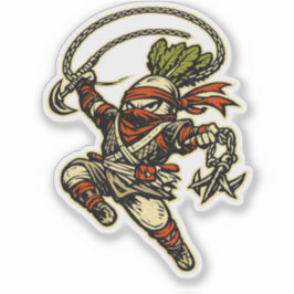 Adesivo Radish Raider — Funny Daikon Ninja Scout Vintage 
