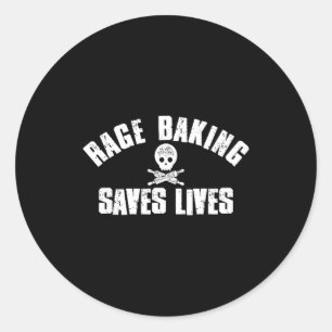Adesivo Rage Baking salva crânio ao vivo Funny Baker Cook