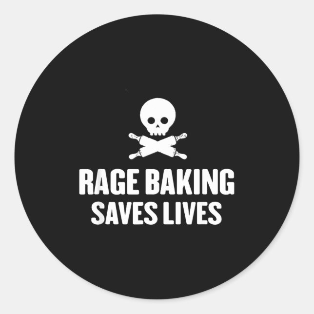 Adesivo Rage Baking salva crânio vivo Funny Baker Cook Che (Frente)