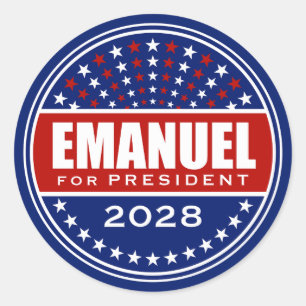 Adesivo Rahm Emanuel Presidente 2028